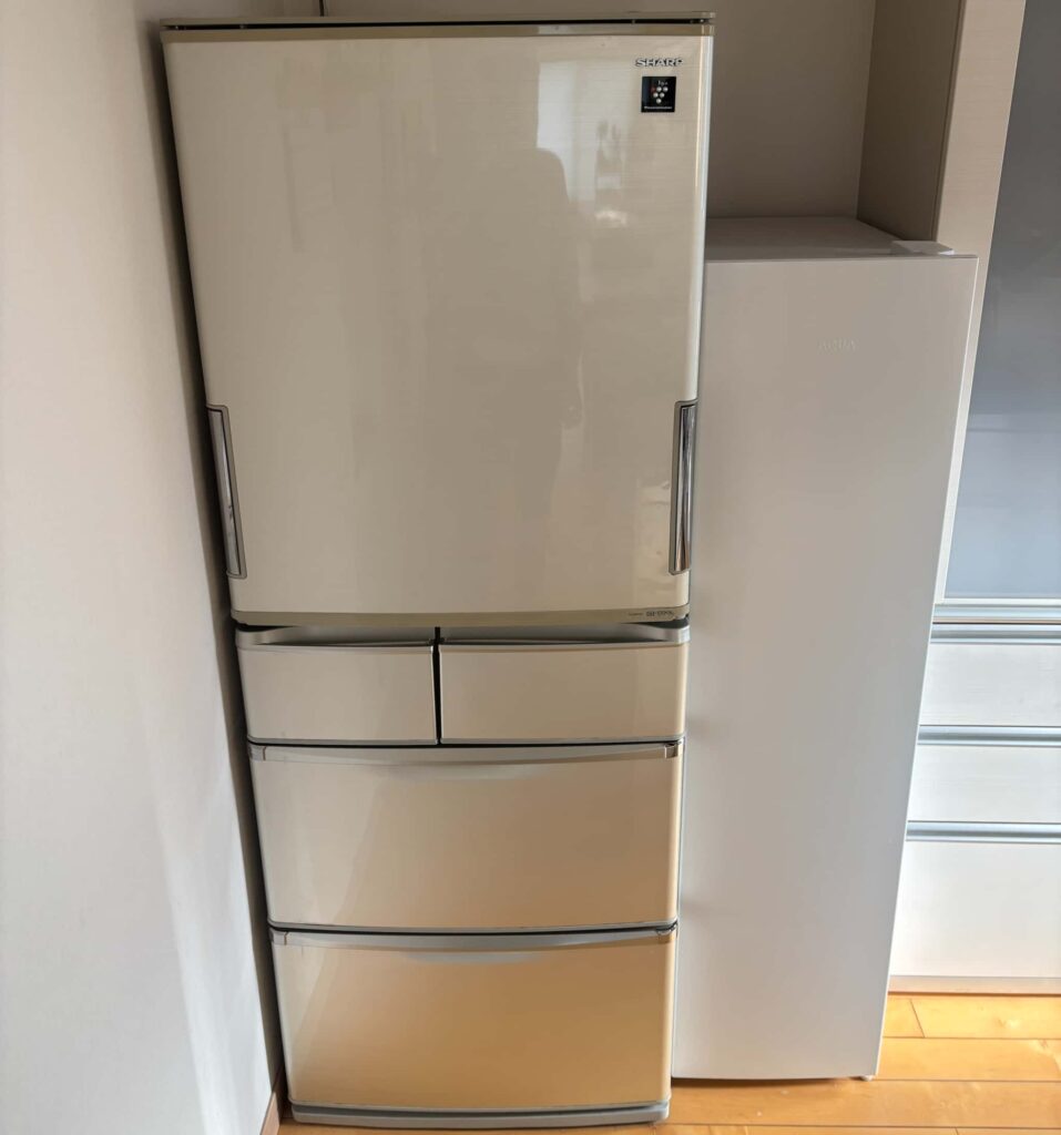 冷蔵庫とセカンド冷凍庫が並ぶ