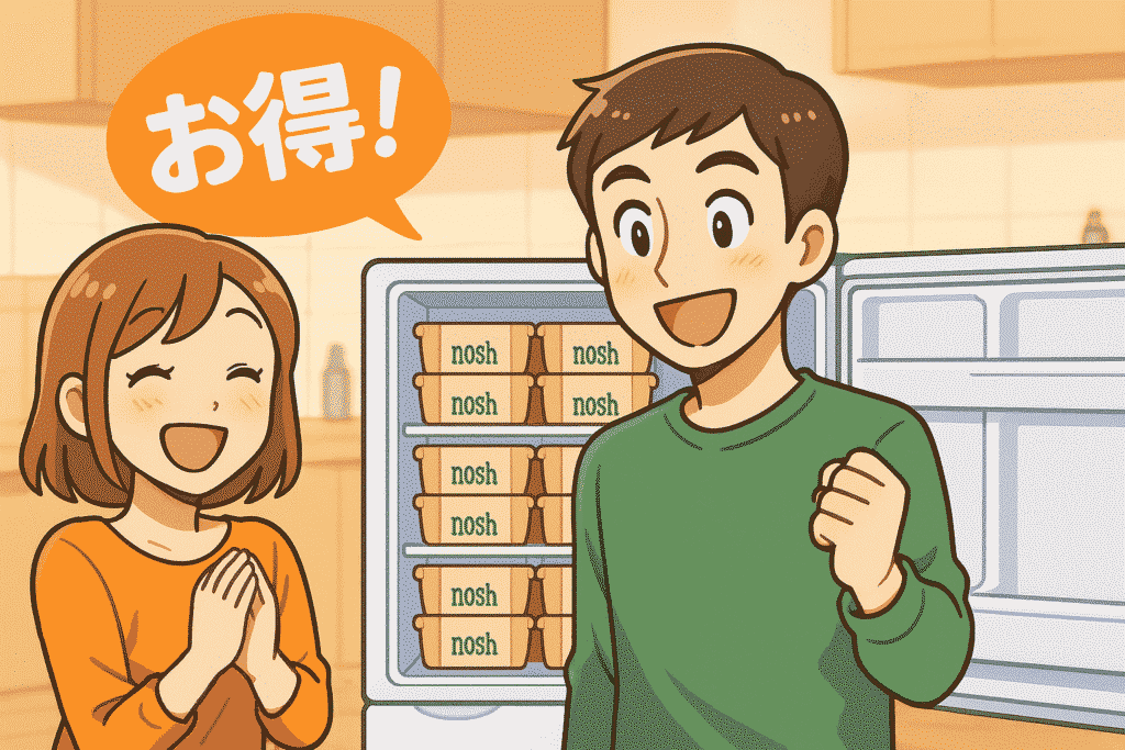 お得。ナッシュを冷凍庫に入れて喜ぶ男女