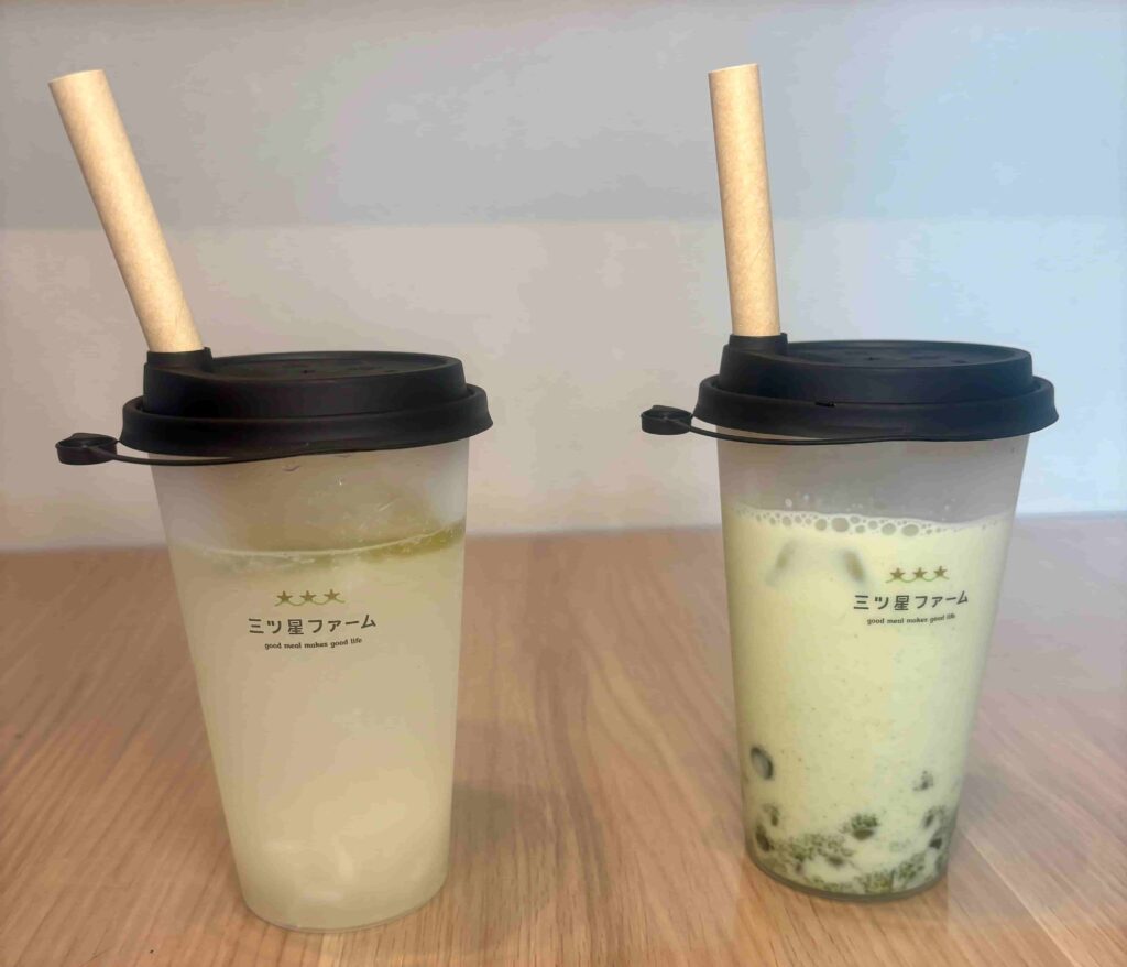 台湾レモン&ナタデココと、タピオカ抹茶の出来上がり写真